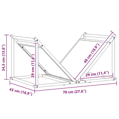 vidaXL Firewood Rack Anthracite 70x43x34.5 cm Cold-rolled steel