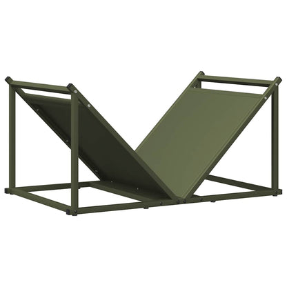 vidaXL Firewood Rack Olive Green 70x43x34.5 cm Cold-rolled steel