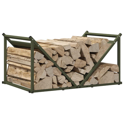 vidaXL Firewood Rack Olive Green 70x43x34.5 cm Cold-rolled steel