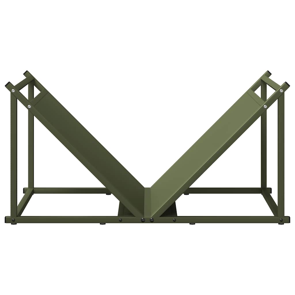 vidaXL Firewood Rack Olive Green 70x43x34.5 cm Cold-rolled steel