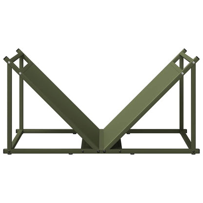vidaXL Firewood Rack Olive Green 70x43x34.5 cm Cold-rolled steel