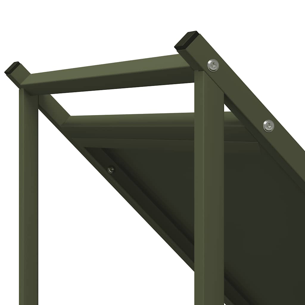 vidaXL Firewood Rack Olive Green 70x43x34.5 cm Cold-rolled steel