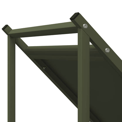 vidaXL Firewood Rack Olive Green 70x43x34.5 cm Cold-rolled steel