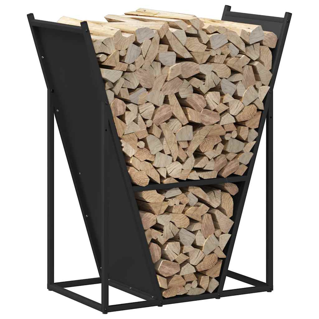 vidaXL Firewood Rack Black 69.5x35x81 cm Cold-rolled steel