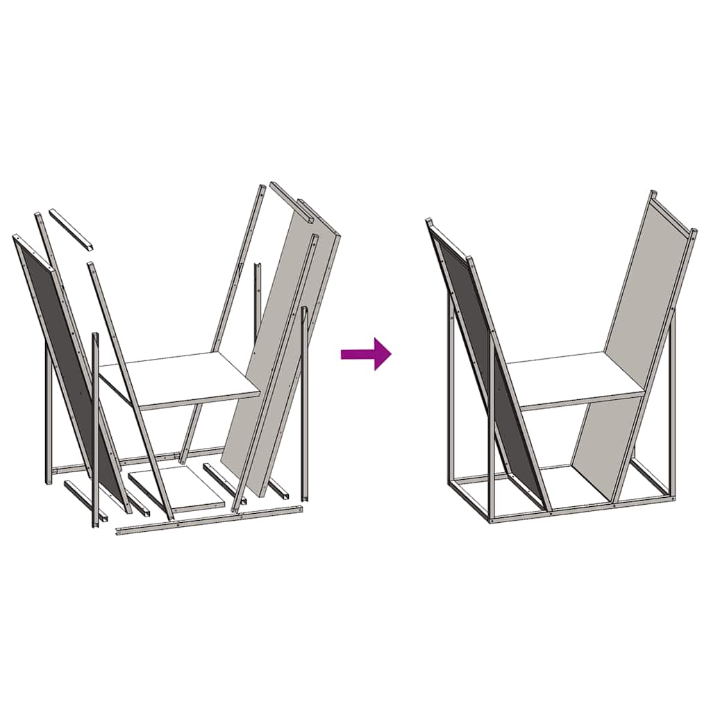 vidaXL Firewood Rack Black 69.5x35x81 cm Cold-rolled steel
