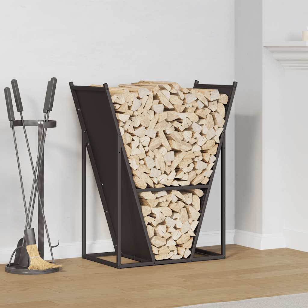 vidaXL Firewood Rack Black 69.5x35x81 cm Cold-rolled steel