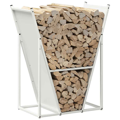 vidaXL Firewood Rack White 69.5x35x81 cm Cold-rolled steel