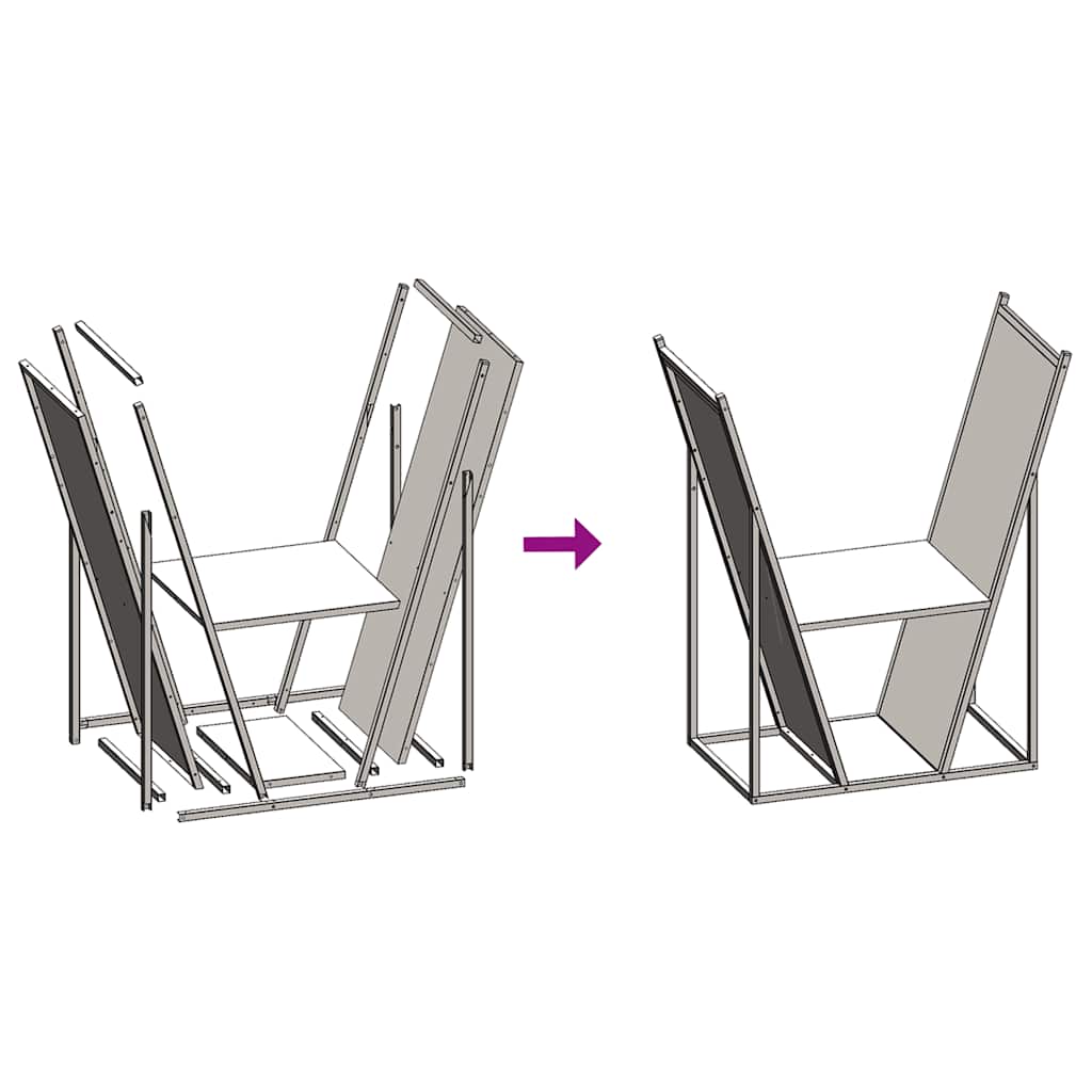 vidaXL Firewood Rack White 69.5x35x81 cm Cold-rolled steel