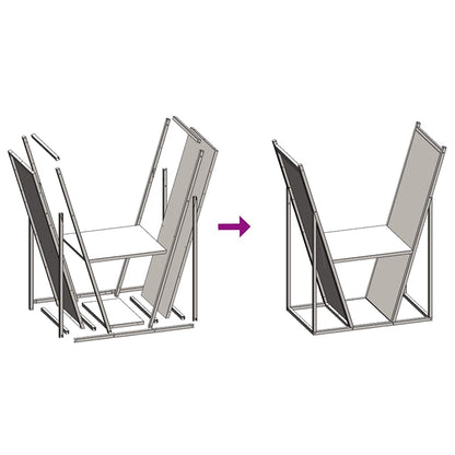 vidaXL Firewood Rack White 69.5x35x81 cm Cold-rolled steel