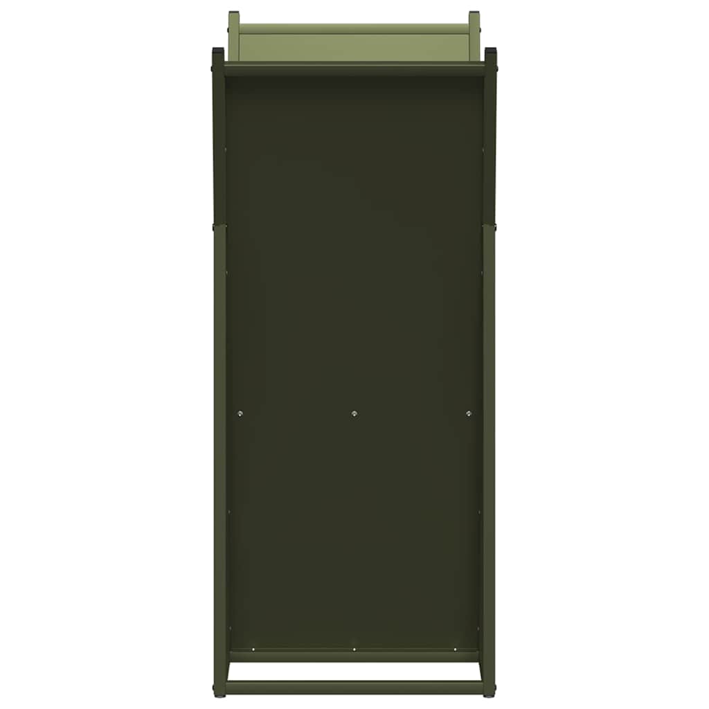 vidaXL Firewood Rack Olive Green 69.5x35x81 cm Cold-rolled steel