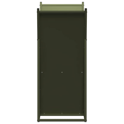vidaXL Firewood Rack Olive Green 69.5x35x81 cm Cold-rolled steel