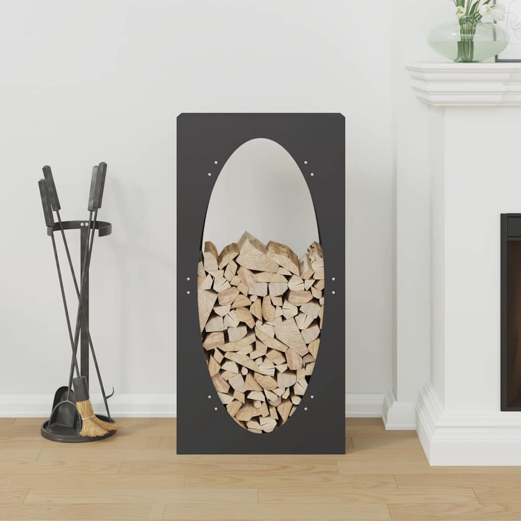 vidaXL Firewood Rack Black 50x23x100 cm Cold-rolled steel