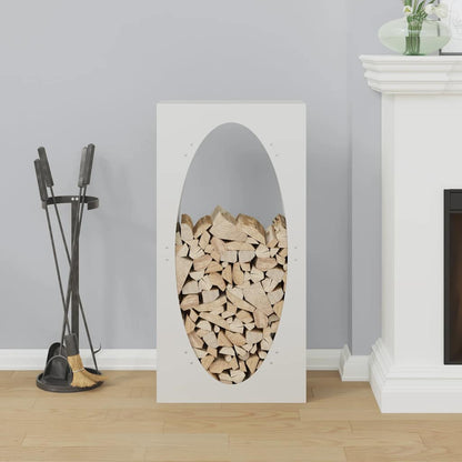 vidaXL Firewood Rack White 50x23x100 cm Cold-rolled steel