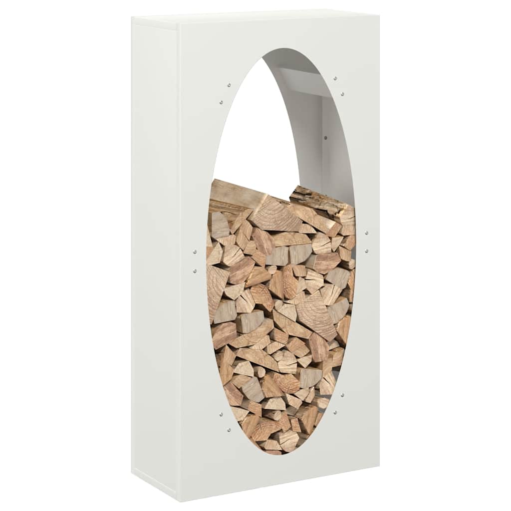 vidaXL Firewood Rack White 50x23x100 cm Cold-rolled steel