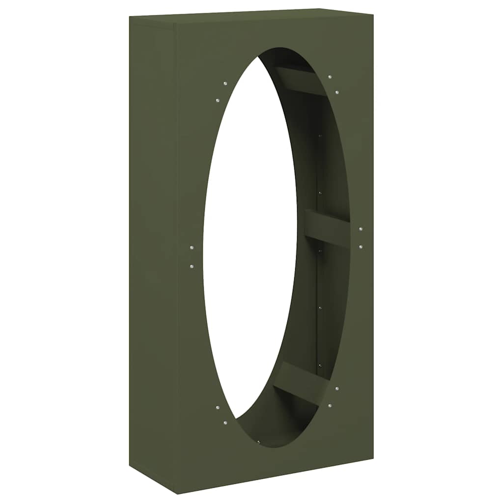 vidaXL Firewood Rack Olive Green 50x23x100 cm Cold-rolled steel