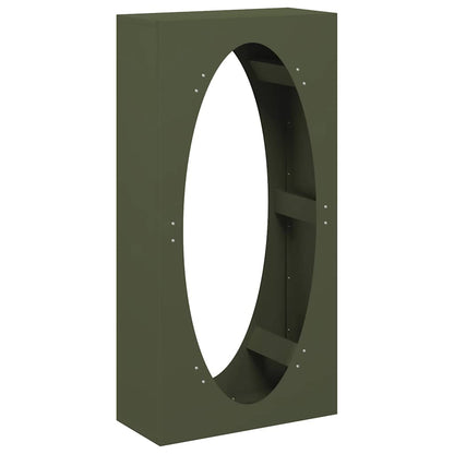vidaXL Firewood Rack Olive Green 50x23x100 cm Cold-rolled steel