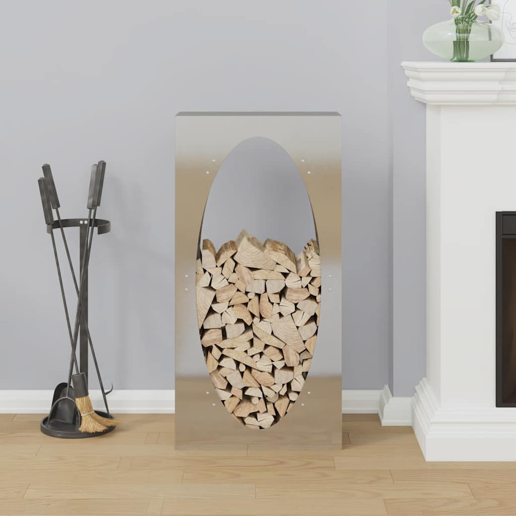 vidaXL Firewood Rack 50x23x100 cm Stainless Steel