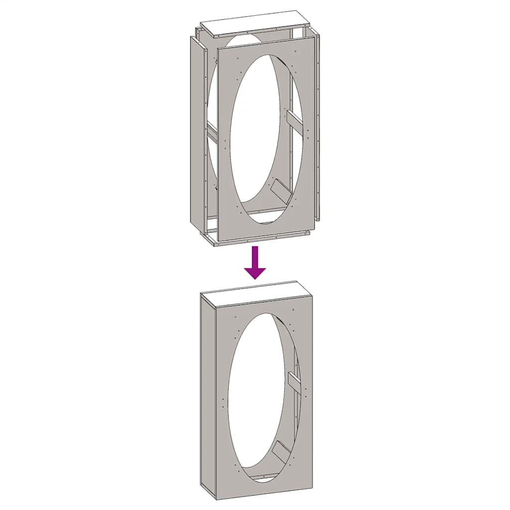 vidaXL Firewood Rack 50x23x100 cm Stainless Steel
