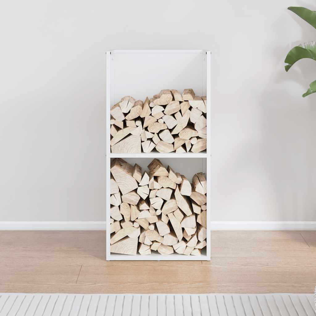vidaXL Firewood Rack White 40x30x80 cm Cold-rolled steel