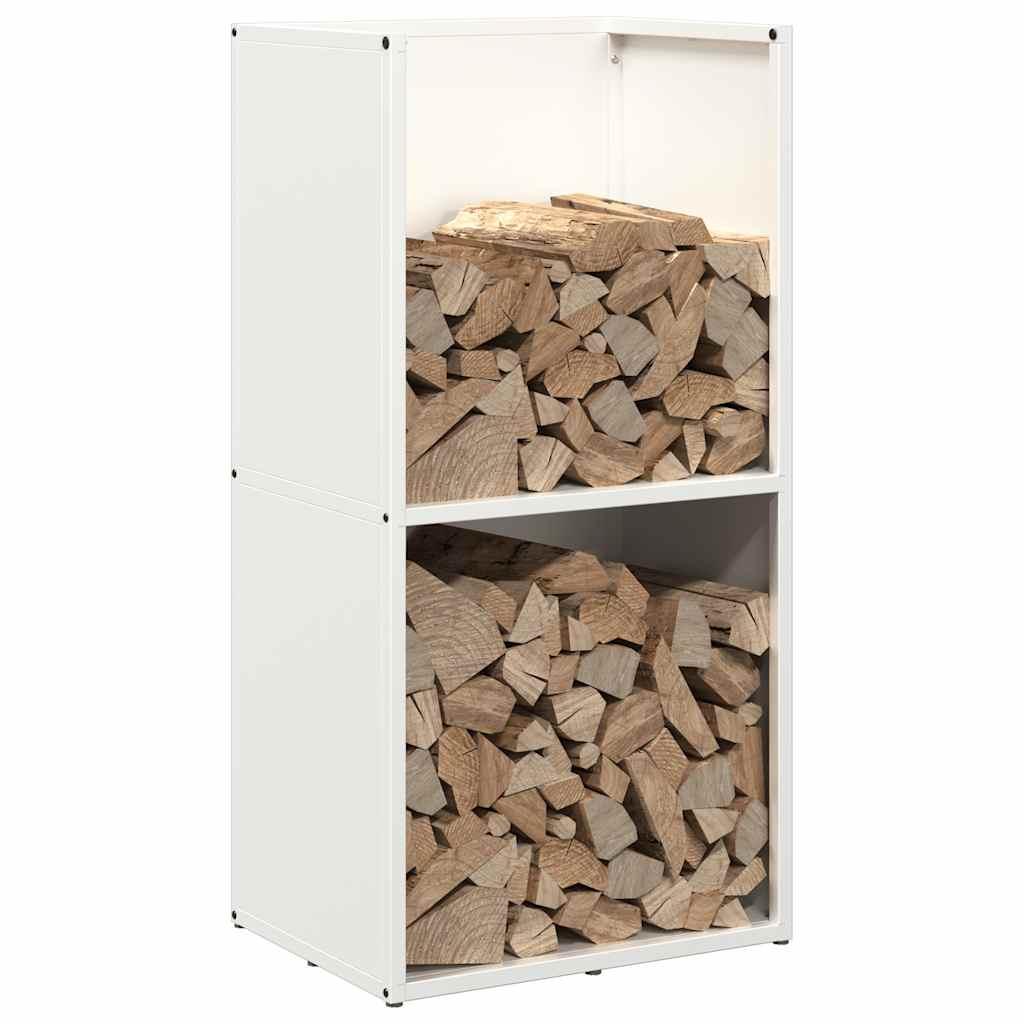 vidaXL Firewood Rack White 40x30x80 cm Cold-rolled steel