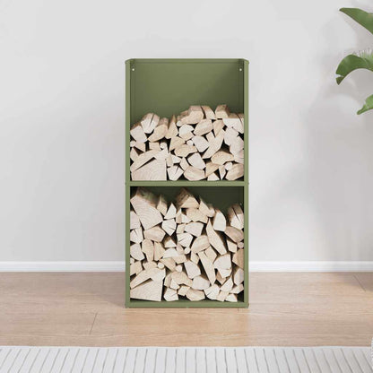 vidaXL Firewood Rack Olive Green 40x30x80 cm Cold-rolled steel