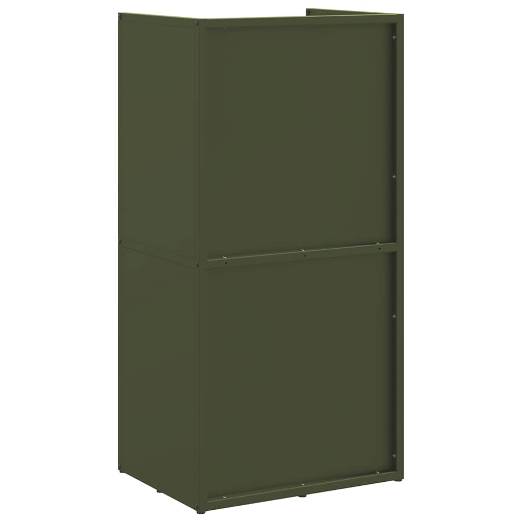 vidaXL Firewood Rack Olive Green 40x30x80 cm Cold-rolled steel