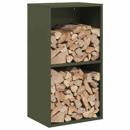 vidaXL Firewood Rack Olive Green 40x30x75 cm Cold-rolled steel
