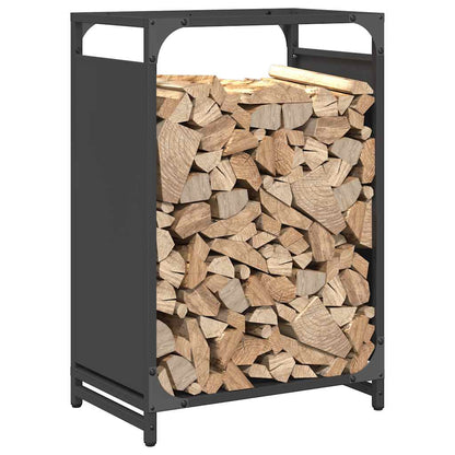 vidaXL Firewood Rack Black 44x28x65 cm Cold-rolled steel