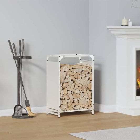 vidaXL Firewood Rack White 44x28x65 cm Cold-rolled steel