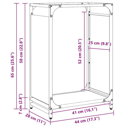 vidaXL Firewood Rack Olive Green 44x28x65 cm Cold-rolled steel