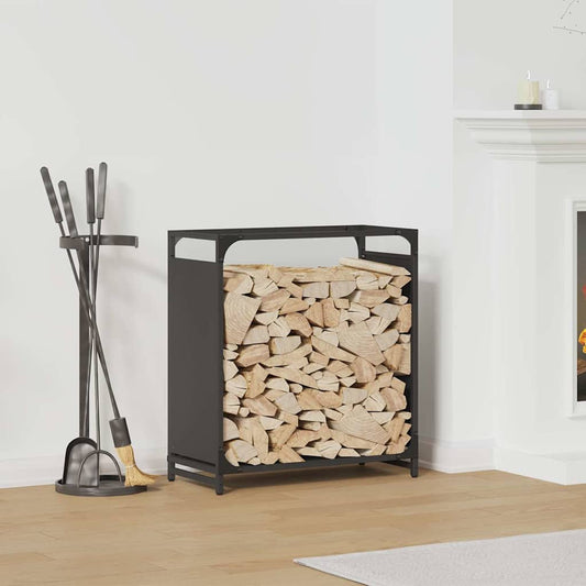 vidaXL Firewood Rack Black 60x28x65 cm Cold-rolled steel