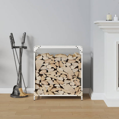 vidaXL Firewood Rack White 60x28x65 cm Cold-rolled steel