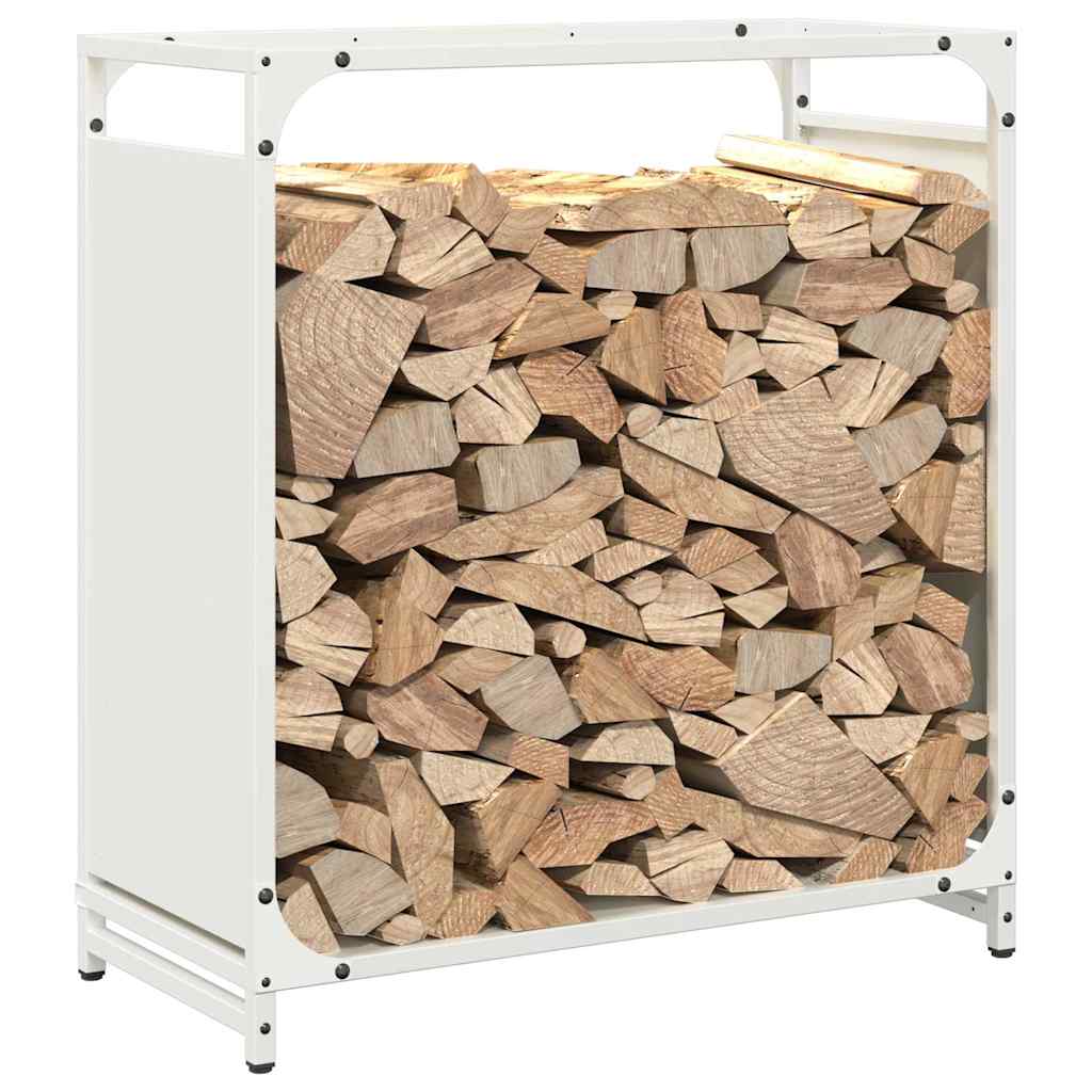vidaXL Firewood Rack White 60x28x65 cm Cold-rolled steel