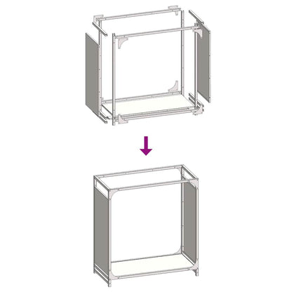 vidaXL Firewood Rack White 60x28x65 cm Cold-rolled steel