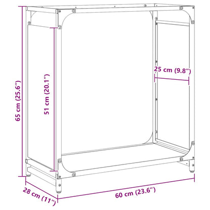 vidaXL Firewood Rack White 60x28x65 cm Cold-rolled steel