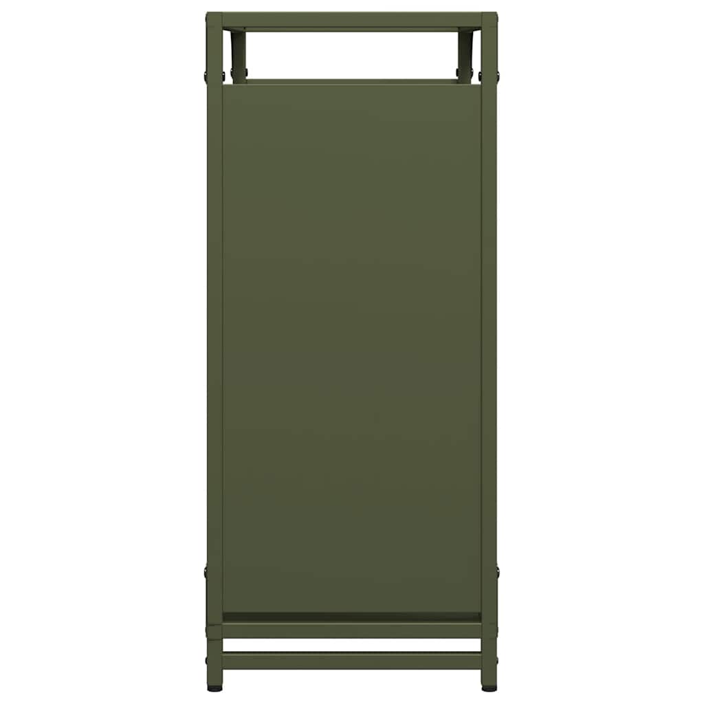 vidaXL Firewood Rack Olive Green 60x28x65 cm Cold-rolled steel