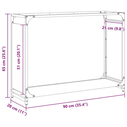 vidaXL Firewood Rack White 90x28x65 cm Cold-rolled steel