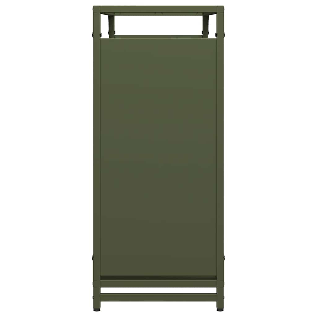 vidaXL Firewood Rack Olive Green 90x28x65 cm Cold-rolled steel