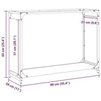 vidaXL Firewood Rack Olive Green 90x28x65 cm Cold-rolled steel