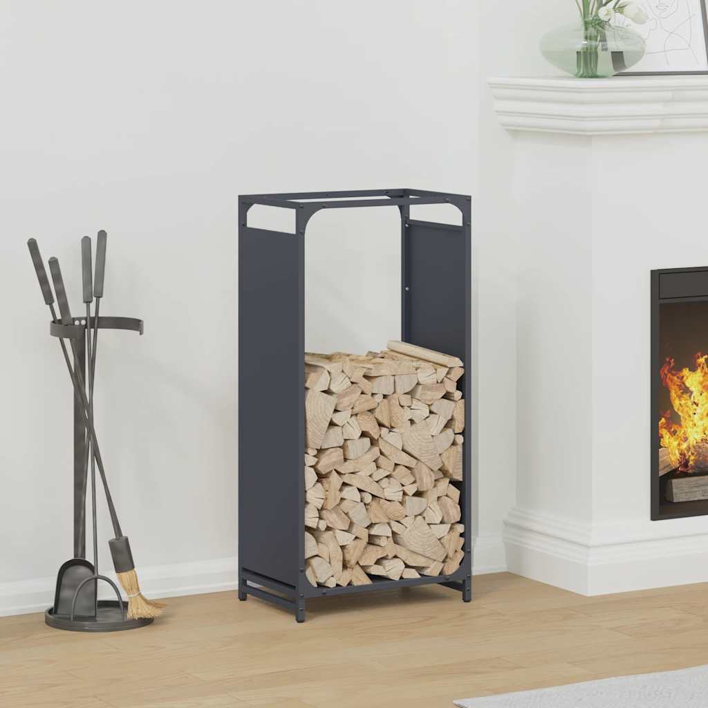 vidaXL Firewood Rack Anthracite 44x28x90 cm Cold-rolled steel