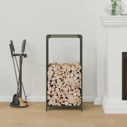 vidaXL Firewood Rack Olive Green 44x28x90 cm Cold-rolled steel