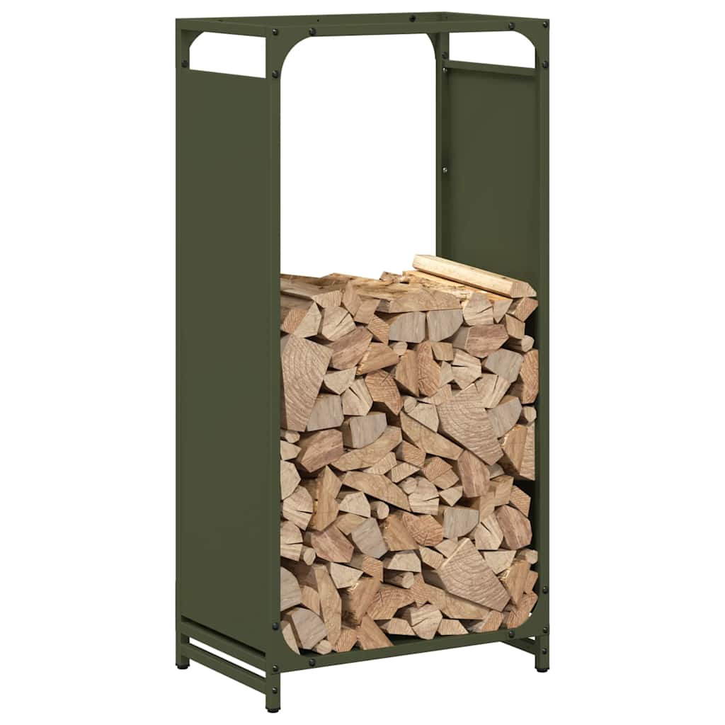 vidaXL Firewood Rack Olive Green 44x28x90 cm Cold-rolled steel