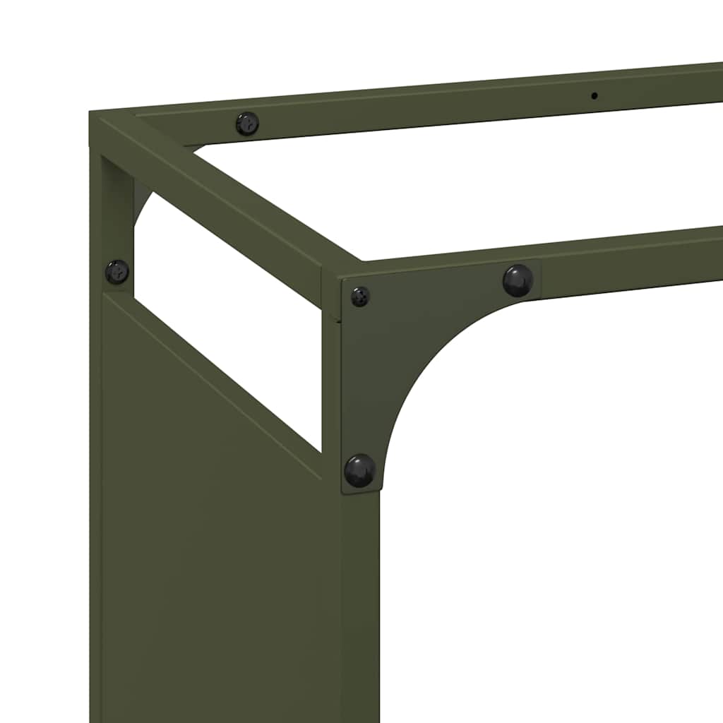 vidaXL Firewood Rack Olive Green 44x28x90 cm Cold-rolled steel
