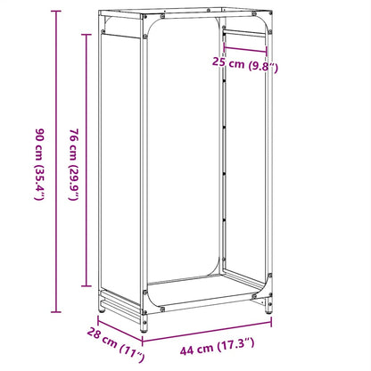 vidaXL Firewood Rack Olive Green 44x28x90 cm Cold-rolled steel