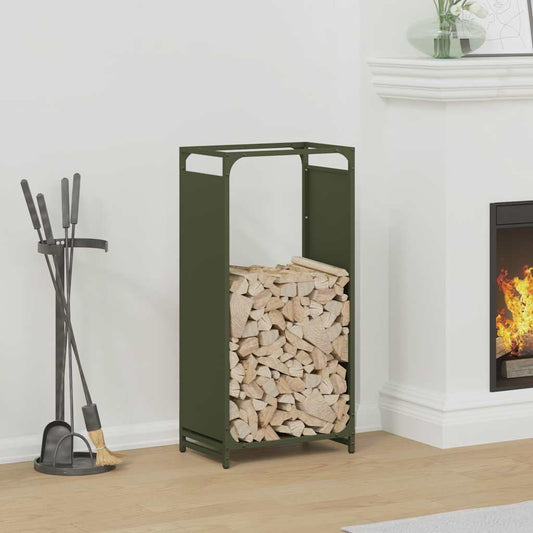 vidaXL Firewood Rack Olive Green 44x28x90 cm Cold-rolled steel
