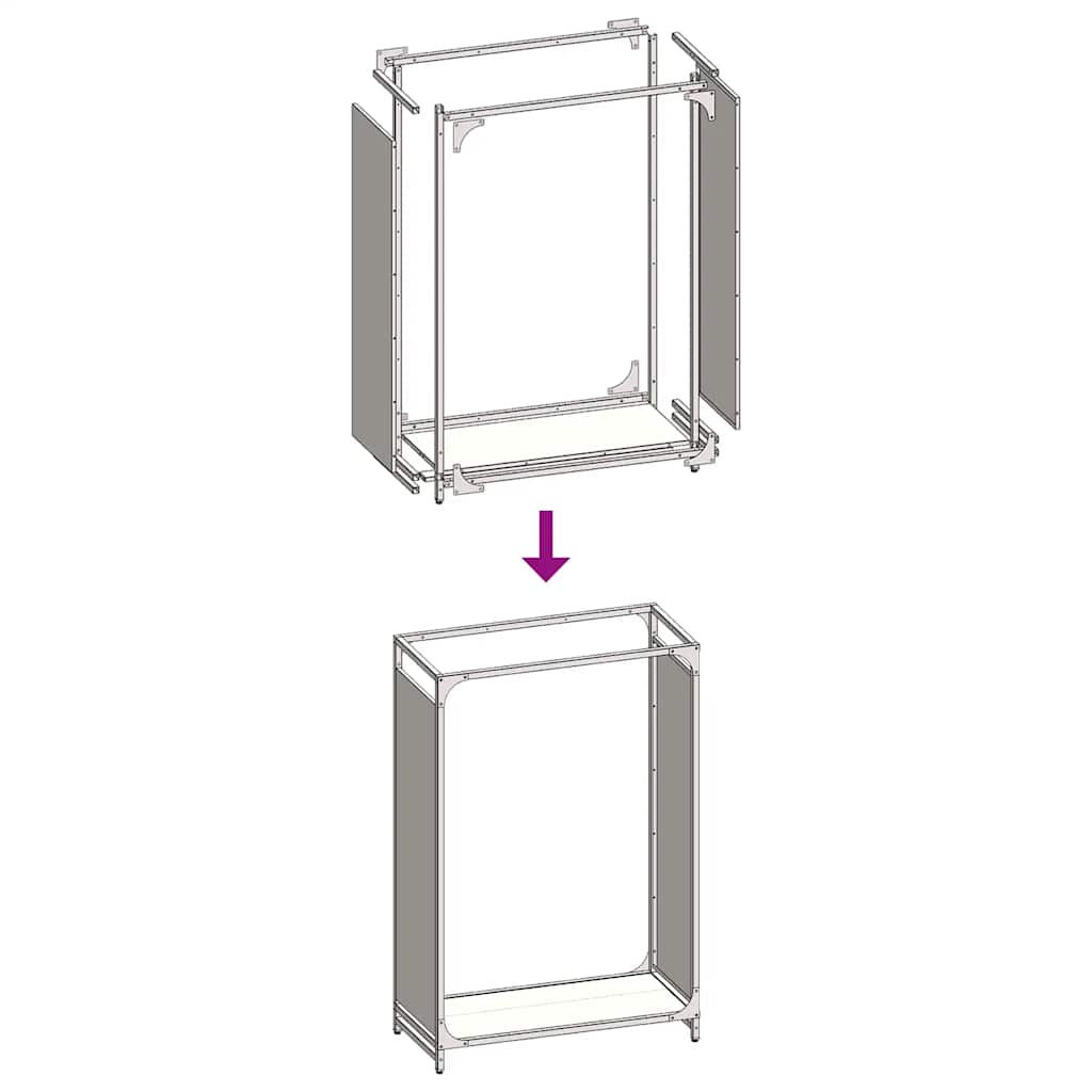 vidaXL Firewood Rack Anthracite 60x28x90 cm Cold-rolled steel
