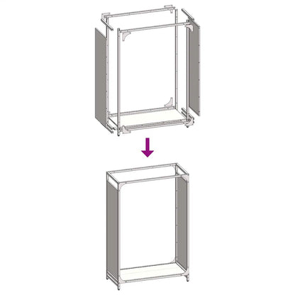 vidaXL Firewood Rack Anthracite 60x28x90 cm Cold-rolled steel