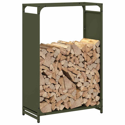 vidaXL Firewood Rack Olive Green 60x28x90 cm Cold-rolled steel