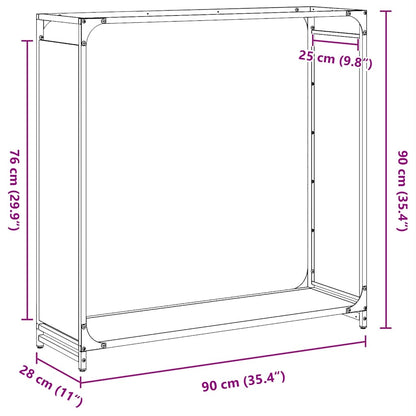 vidaXL Firewood Rack White 90x28x90 cm Cold-rolled steel