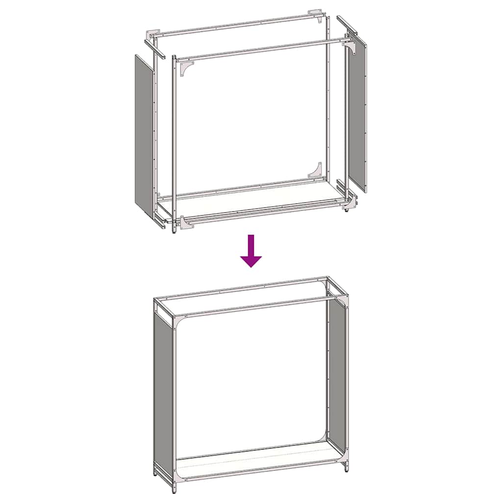 vidaXL Firewood Rack Anthracite 90x28x90 cm Cold-rolled steel